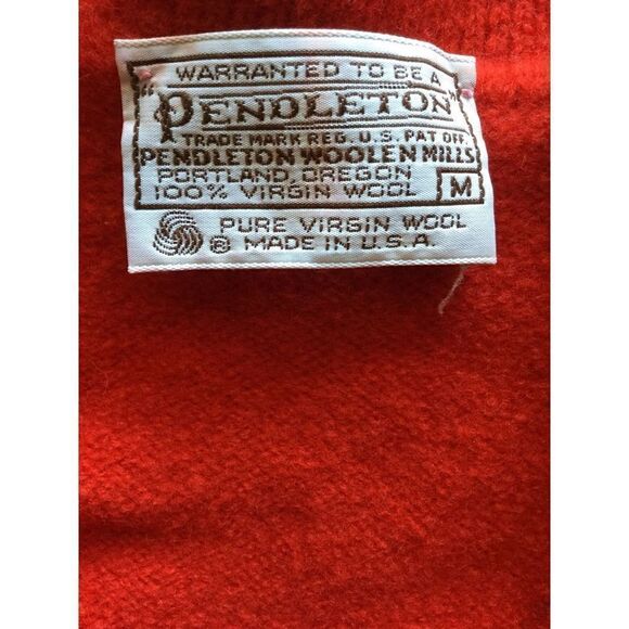 Pendleton Red Wool Vest Vintage 100% virgin wool cropped button up 70s - Picture 3 of 8